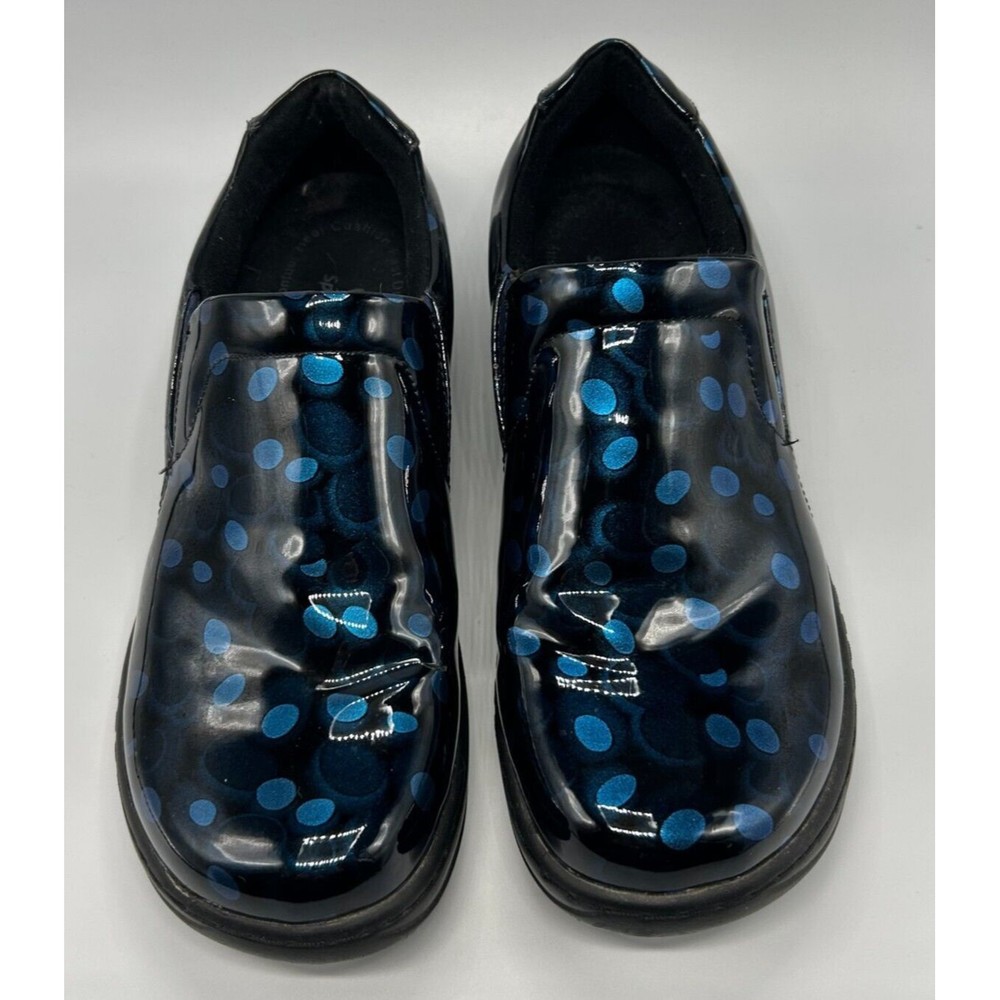 SPRING STEP Pro Belo Blue Polka Dot Rain Clogs- Slip-Ons Shoes - Women's…